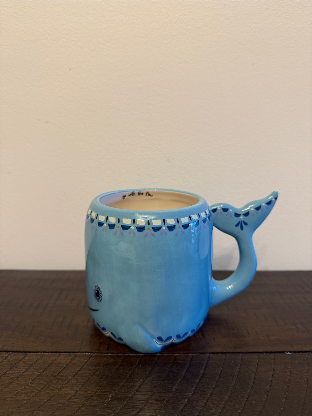 Natural Life Whale Ceramic Mug with Tail Handle